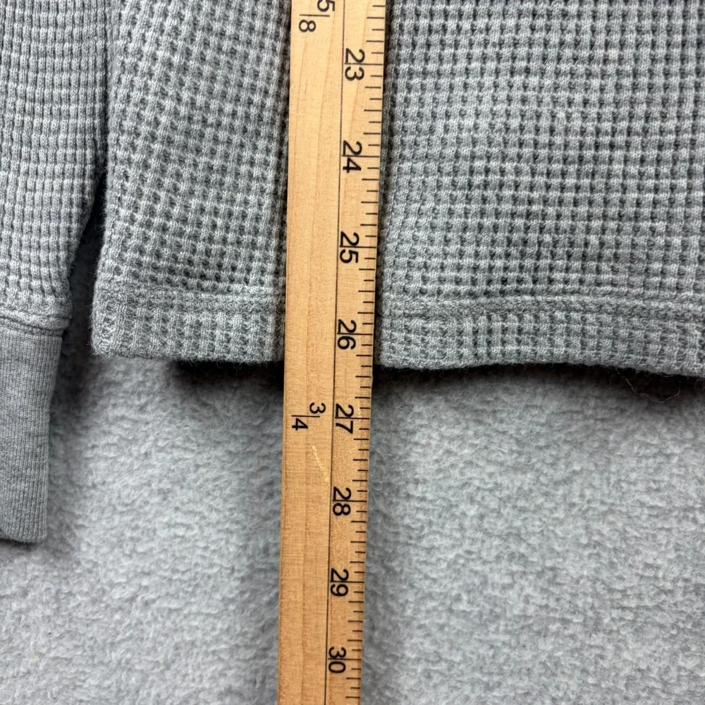 Polo Ralph Lauren Hoodie Mens Small Gray Heather Waffle Knit Thermal Pullover